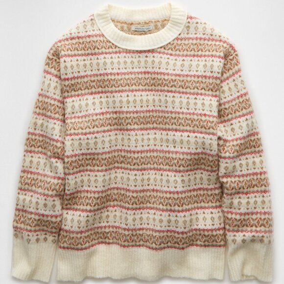 American Eagle Whoa So Soft Crewneck Sweater Size Medium in Multi Color - Picture 3 of 11